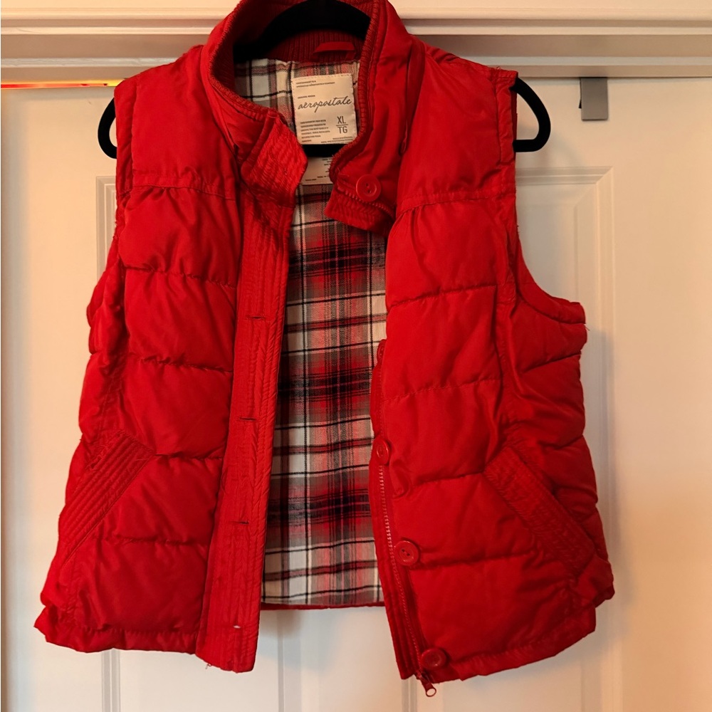 Aeropostale Red Puffer Vest